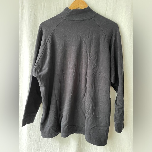 EILEEN FISHER Petite Black Mock Turtle Neck Top - Picture 2 of 4